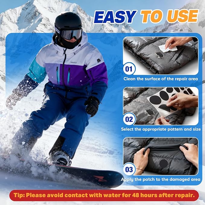 35Pcs Down Jacket Repair Patch Kit Pre-Cut Nylon Patches for Clothes Self-Adhesive Fabric Tape Waterproof Lightweight Outdoor Gear Tenacious Repair Tape for Puffer Jacket Coat Tent Backpack(Burgundy)