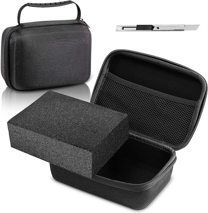 Relaxweex EVA Hard Case with Customizable Foam 13.5 x 9.8 x 5.5 Inchprotective EVA Carrying Case Shockproof Outdoor for Camera, Digital Products, Electronic Instruments with Knife, Black