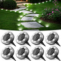 Peasur Mini Solar Ground Lights, 8 Pack Flat Solar Disc Lights Outdoor Waterproof, 2.3 Inch Small Solar Garden Lights Landscape Lighting for Outside Pathway Garden Yard Lawn Walkway,Cool White