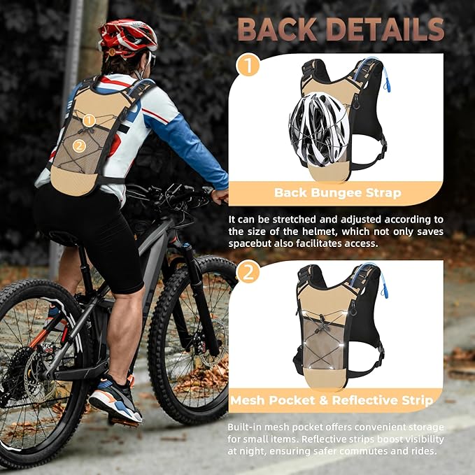 Criuage USA Original Patent Running Hydration Vest Backpack, Lightweight Chest Pack with 2.0L Water Bladder Bag Daypack for Hiking Running Cycling Race Marathon for Women Men