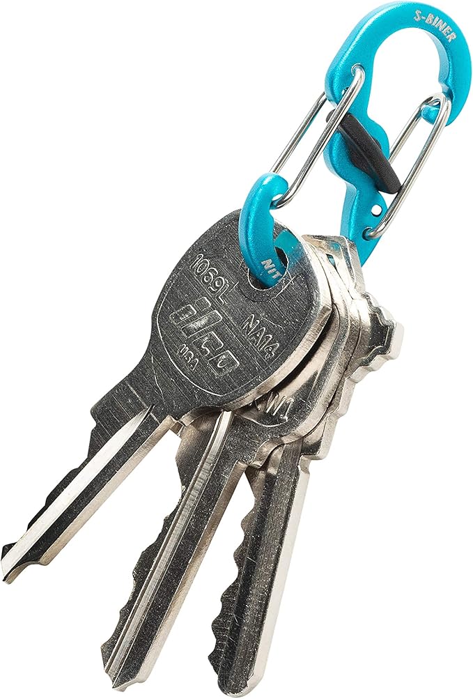 Nite Ize S-Biner MicroLock Aluminum, Locking Keychain Carabiner, 5 Pack, Assorted Colors