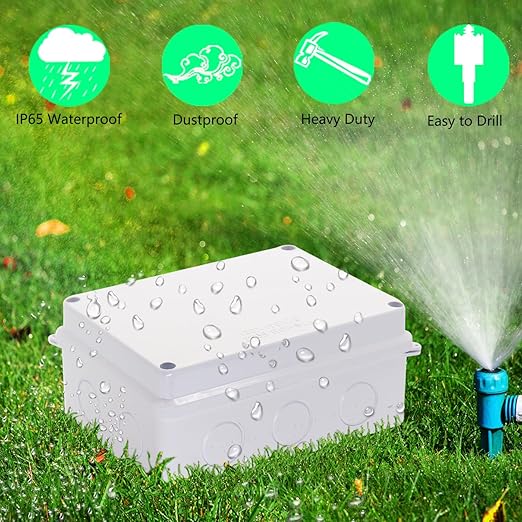 Junction Box Dustproof Waterproof IP65 ABS Plastic Electrical Boxes, Indoor & Outdoor Electrical Power Cord Enclosure Universal Project Box DIY Case White 7.9 x 7.9 x 3.1 inch (200x200x80mm)
