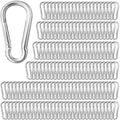 200 Pack 2.36" Heavy Duty Snap Hook Carabiners - M6 Galvanized Steel Quick Links for Keys, Hammocks, Swings, Outdoor Gear - Camping, Hiking, Fishing (Sliver)