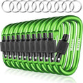 10 Pack Aluminum D Ring Key Rings Clips Locking Carabiner for Camping Fishing and Outdoor Use，Clips with Screw Gate Multicolored