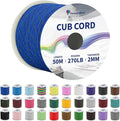 Paracordland-270LB Parachute Cord -164FT-2mm Micro Paracord-Utility Cord Thin Braided Best for Military & Camping Survival Bracelet DIY Projects Fishing Lanyards -Reflective-Blue