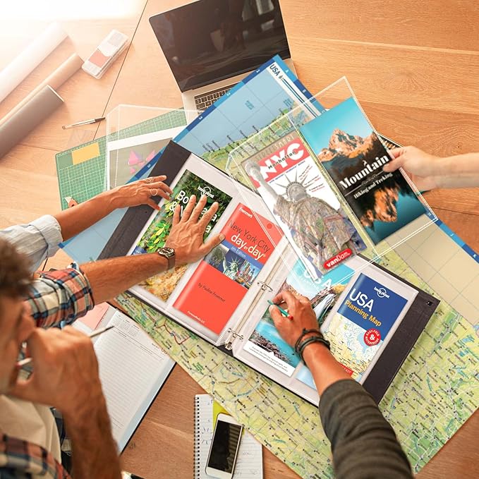 Folded Map Sleeves, Map Protector, Envelopes Page for 3-Ring Binders, Brochure Holder with 4.5" x 11" Pockets, 20PCS