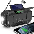 Emergency Radio Waterproof Bluetooth Speaker,Portable AM FM Radio with Flashlight,Reading Lamp,Hand Crank NOAA Weather Radio with Solar Panel,5000mAh/18500mWh Cell Phone Charger,Emergency Survival Kit