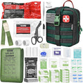Survival First Aid Kit - IFAK Trauma Kit with Trauma Bandage, Splint, Tourniquet, Wound Care, Bleeding Control - Tactical Molle Pouch for Combat, Camping, Home, Hiking,Travel- Green