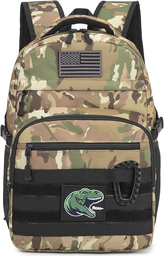 Kids Tactical Backpack Army Molle Bookbag Military Boys Backpack for School, Outdoor, Camping (Includes 2 Patches+1Carabiner), CM