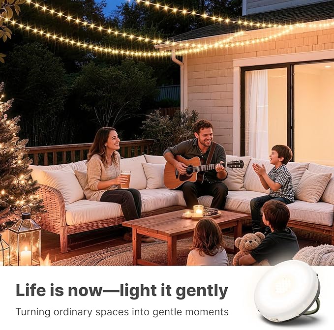 OGERY Solar Camping String Lights, 5400mAh/ 49.2FT/ 11 Modes Rechargeable Camping Lights Outdoor/Indoor, 4-in-1 Quick Storage Fairy Tent Lights Portable LED Lamp for Patio Yard Party Decor Essentials