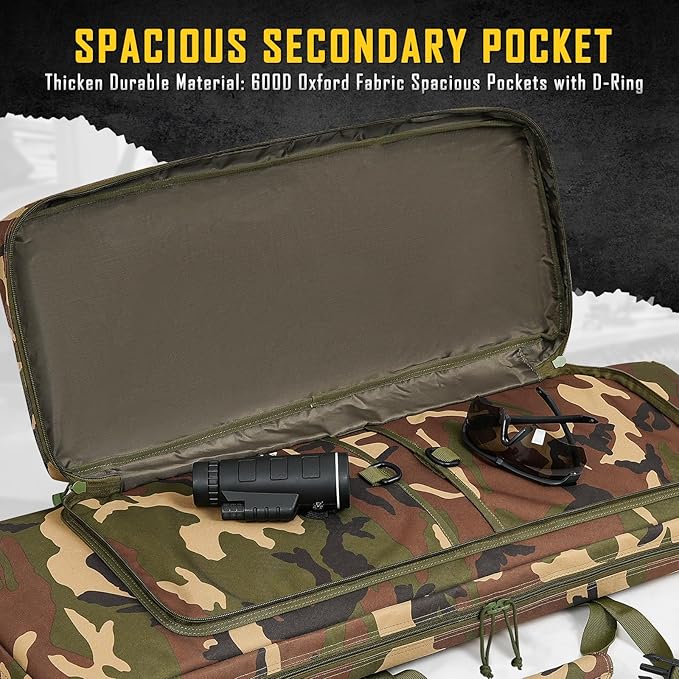 DULCE DOM 32/36/42/48/52 inch Double Rifle Case Soft Gun Bag for Rifles Pistols Storage & Transportation, All Around Shooting Range Tactical Backpack for Hunters Shooters, Gift for Boyfriend, Husband