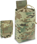 Tactical Dump Pouch for Battle Belt & MOLLE Systems | Foldable Mag Pouch with Drawstring Closure | for Hunting, Duty, Paintball | Includes Flag Patch
