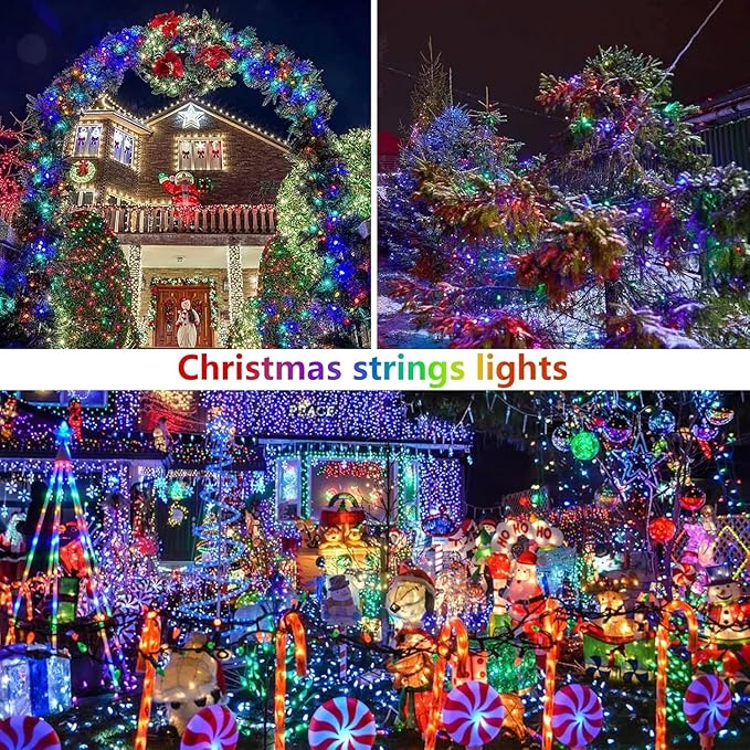 Extra-Long Solar String Lights for Outside, 4 Pack 400LED Solar Fairy Lights Outdoor Waterproof, Copper Wire with 8 Modes Solar Twinkle Lights for Tree Garden Party Patio Xmas Decor (Multicolor)