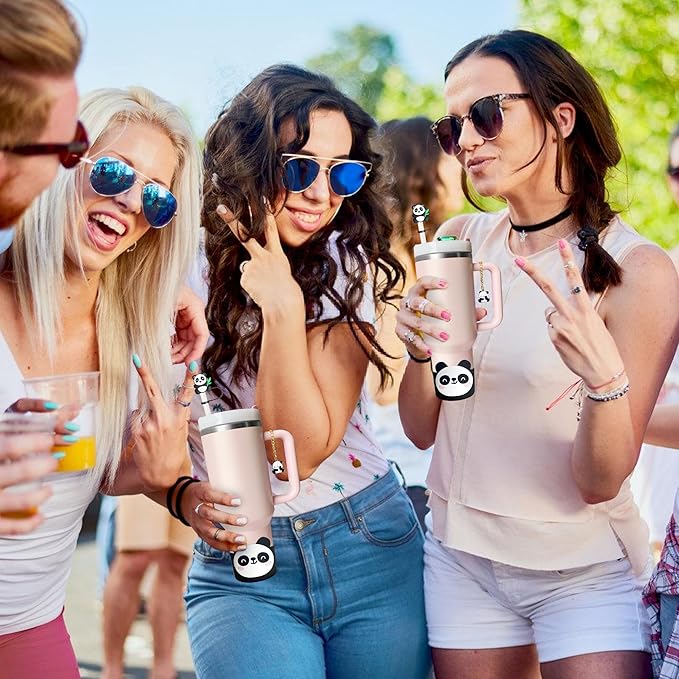 Silicone Boot for Stanley 40oz Tumbler, Panda Straw Cover Bottom Protector Suitable Stanley,Hydro Flask,Simple Moderm,Owala,Yeti