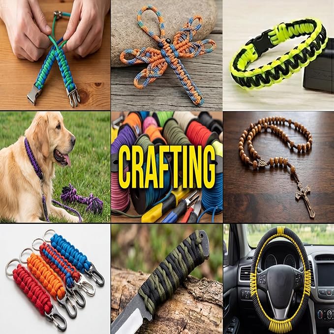 Paracord 240lb - Diameter 2mm Micro Utility Cord -3 Strand Parachute Spool Cord - 100ft 200ft,Paracord for Camping,Hiking,Fishing,Outdoor and DIY
