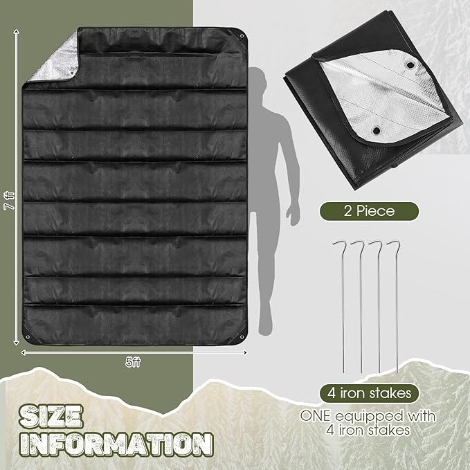 Kingdder 2 Pcs Heavy Duty Emergency Blankets for Survival Camping Blanket Insulated Tarp 60 x 82 Inches Outdoor Waterproof Thermal Reflective Tarp Tent Insulation for Camp Hiking Picnic