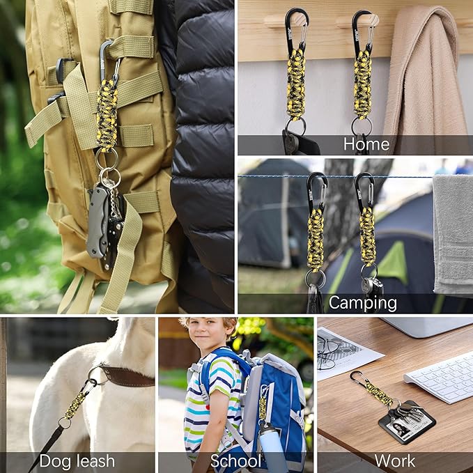 EOTW Paracord Keychain for Men Women Paracord Carabiner Backpack Keychain with Aluminum Clip for Camping Hiking Outdoor Gear