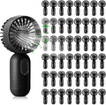 Rossesay 48 Pcs Mini Portable Fan Bulk Cute Handheld Lightweight Small Little Personal Hand Eyelash Fan 3 Speeds USB Rechargeable for Women Men Indoor Outdoor Makeup Travel (Black)