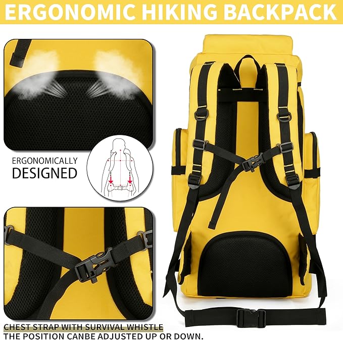 Hiking Backpack for Men 70L/100L Camping Backpack Military Rucksack Molle 3 Days Assault Pack for Climbing | Camping Backpack, 3 Days Assault Pack, for Climbing