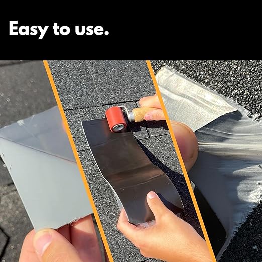 HSS Sealant Tape with MicroSealant - Waterproof Commercial Roofing Tape for Roof and RV Repair - UV- & Weatherproof - Black - 4 inch x 50 feet