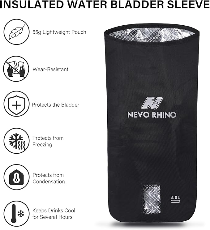 N NEVO RHINO 2PCS Water Bladder Insulator Bag, Protective Cooler Bag for 2L-3L Hydration Bladders, Insulated Water Bladder Sleeve Keeps Water Cool & Protects Bladders, Bladder is NOT Included