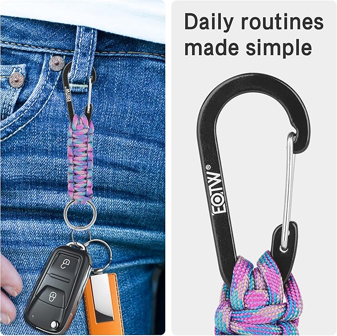 EOTW Paracord Keychain for Men Women Paracord Carabiner Backpack Keychain with Aluminum Clip for Camping Hiking Outdoor Gear