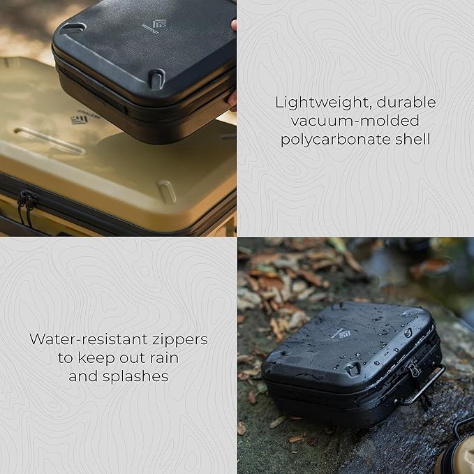 ELECOM NESTOUT Gear Storage Case, Lightweight Hard Shell, Water-Resistant, Stackable Organizer with Padded Dividers, Impact Resistant, Fits Travel Outdoor Batteries Tech Accessories (Black)
