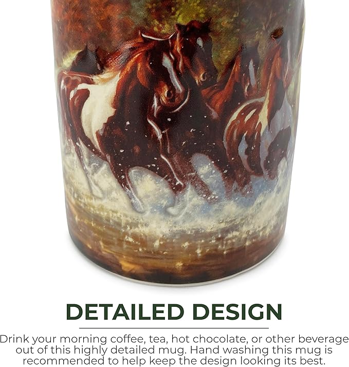 Rivers Edge Products 3D Ceramic Coffee Mug with Handle, 15 Ounces, Espresso Cups and Coffee Cups Ceramic, Perfect for Coffee, Expresso, Latte, or Tea