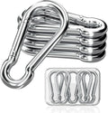 sprookber 316 Stainless Steel Carabiner Clip, Marine Grade Heavy Duty Spring Snap Hook for Outdoor, Boat, Hammock, Set of 5