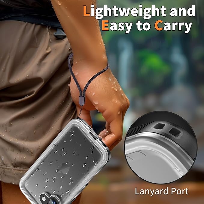 Cozycase for iPhone 16 Case Waterproof - 360 Heavy Duty with Screen/Camera Protector Shockproof IP68 Underwater Dustproof Water Dust Shock Proof Full Body/Front Back Case Black/Frosted Clear 6.1 inch
