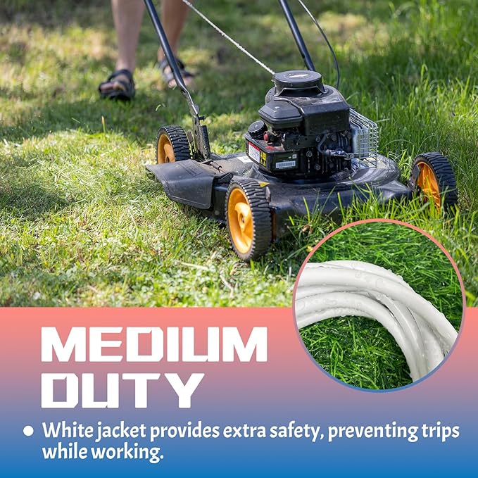 Indoor Outdoor Extension Cord 6 FT, 16/3 SJTW Weatherproof Grey Electrical Cords, 13 AMP Heavy Duty 3 Prong Power Cable Great for Garden, Landscaping & Holiday Decorations, 2 Pack