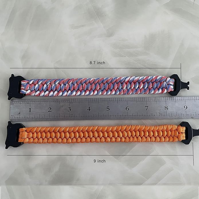 Parachute Cord Bracelets Trilobite Weaved Paracord Bracelet with Side Release Buckle 8.7 inch Black Bracelet for Men Women 1 Set