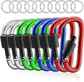 sprookber 3" Locking Carabiners | Keychain Carbineers D Ring Key Clip Spring Snap Hook for Multi-Usage | Set of 8