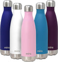 MIRA 17 Oz Stainless Steel Vacuum Insulated Water Bottle - Double Walled Cola Shape Thermos - 24 Hours Cold, 12 Hours Hot - Reusable Metal Water Bottle - Leak-Proof Sports Flask - Rose Pink