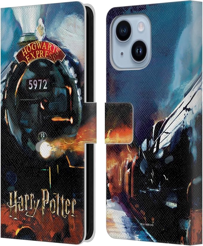 Head Case Designs Officially Licensed Harry Potter Hogwarts Express Prisoner of Azkaban II Leather Wallet Case Compatible with Apple iPhone 14 Plus
