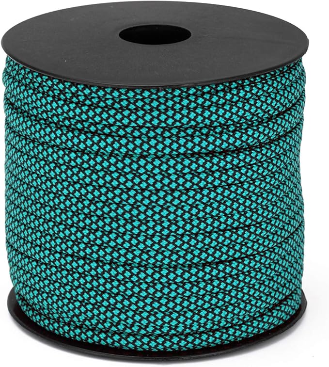 MOOCY Diamond Pattern Paracord 550 Blue Black,5/32 in x 164 ft (4mm x 50m),7 Inner Strands/Parachute Cord,Nylon Type III Paracord,Ideal Nylon String for Survival & Camping Gear