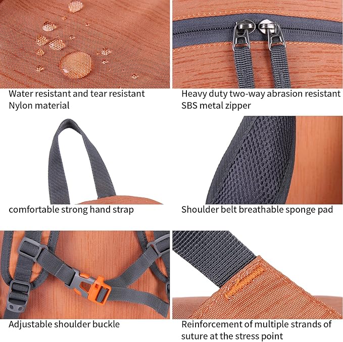 FENGDONG 35L Lightweight Foldable Waterproof Packable Travel Small Hiking Backpack Daypack for men women