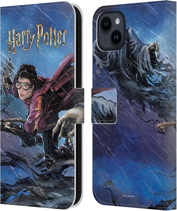 Head Case Designs Officially Licensed Harry Potter Quidditch 1 Prisoner of Azkaban II Leather Wallet Case Compatible with Apple iPhone 15 Plus
