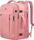 AREYTECO Travel Laptop Backpack for Women, 50L Expandable Extra Large Backpack,Carry On Backpack, Water Resistant Big Bag Anti-Theft Business Daypack Fits 17 Inch Laptop, Pink