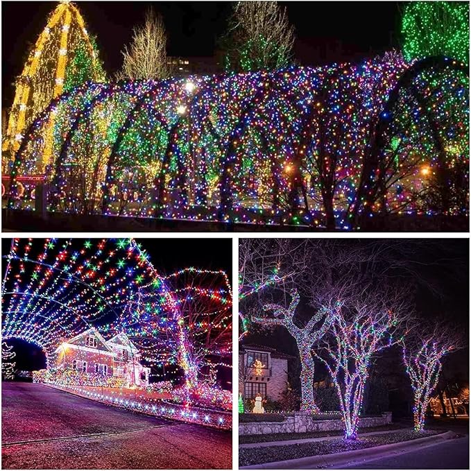 Extra-Long 144FT Solar String Lights for Outside, 2 Pack 400LED Solar Fairy Lights Outdoor Waterproof, Copper Wire with 8 Modes Solar Twinkle Lights for Tree Garden Party Patio Xmas Decor (Multicolor)