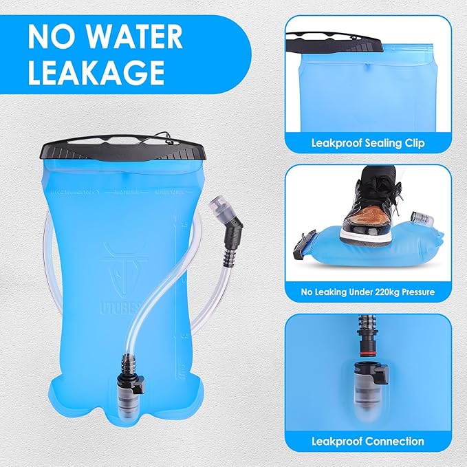 UTOBEST Hydration Bladder, 1.5L TPU Water Bladder BPA Free, Wide Opening, Leak-Proof, Water Reservoir for Hiking Backpack Cycling Camping Running