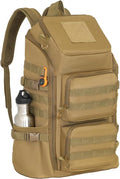 kokkoya Lightweight Tactical Backpacks with Laptop Compartment for Men 40L EDC MOLLE Military Style 17 in Computer with Cup Holder Travel Hiking Daypack (Khaki)