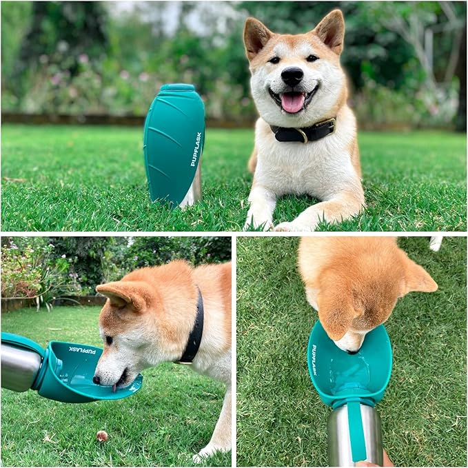PupFlask Large Dog Water Bottle | 27 or 40 OZ Stainless Steel | Convenient Dog Drink Dispenser | Puppy Travel Water Bowl | Portable Pet Hydration Bottle | Leak Proof | Perfect Size For All Breeds