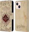 Head Case Designs Officially Licensed Harry Potter The Marauder's Map Prisoner of Azkaban II Leather Wallet Case Compatible with Apple iPhone 13 Mini