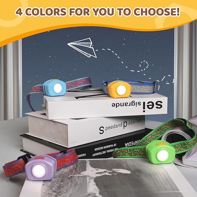 EverBrite LED Headlamp Rechargeable Kids Headlamp with RGB Mode and Adjustable Headband, 3 Modes Multicolor Headlamp for Camping, Reading, Exploring, Halloween, Christmas