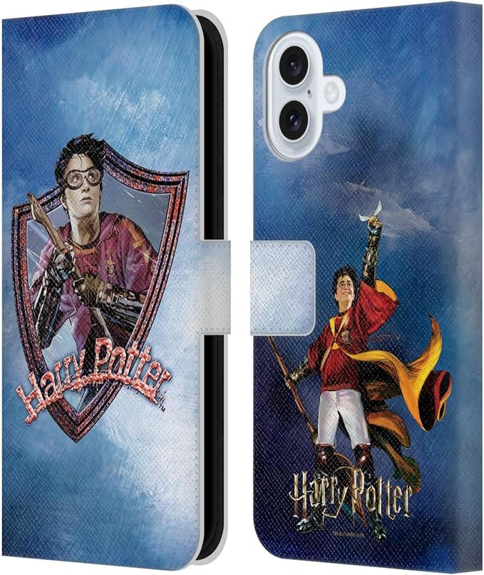 Head Case Designs Officially Licensed Harry Potter Quidditch 2 Prisoner of Azkaban II Leather Wallet Case Compatible with Apple iPhone 16 Plus