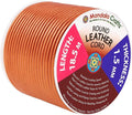 Mandala Crafts Round Genuine Copper Leather Cord for Jewelry Making – 1.5mm Cowhide Leather Rope String Lace for Kumihimo – 20 Yards Cowhide Craft Cording Spool