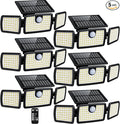 MIHANI Solar Lights Outdoor, Quick Charge Solar Motion Deck Lights Outdoor for Deck with High Brightness, Larger Built-in Tempered Glass Panel, Sensitive PIR Motion Inductor (Remote 6 Pack)