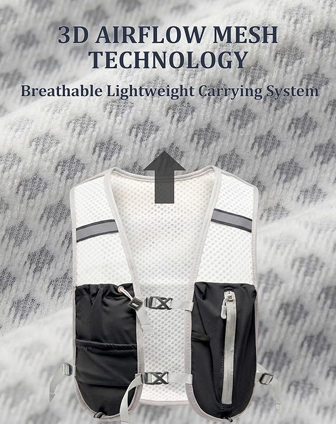 Small Lightweight Hiking Backpack, 3D Breathable Mesh Backpack with Water Bottle & Phone Pockets, Travel Daypack for Men Women, Cycling & City Tour