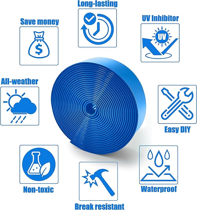 Vinyl Straps for Patio Chair Repair Kit 2'' Wide 10 Ft Long Replacement Straps + 10 Free Rivets for Outdoor Lawn Furniture Chaise Lounge Repair (Blue)
